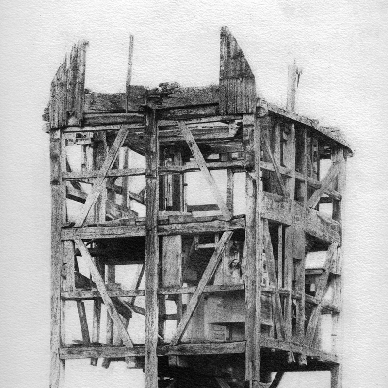 Standaard molen uit omgeving Leipzig (broomolie druk)