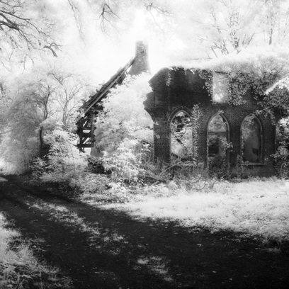 Infrarood opname van een ruine in Vught